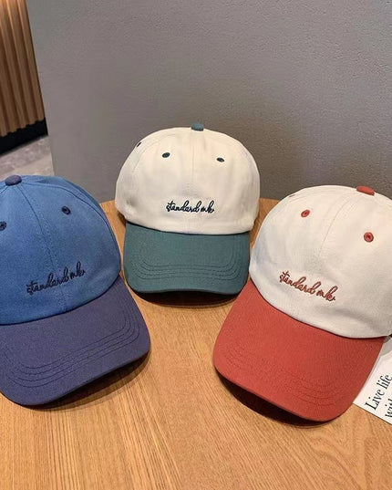 Hat Korean Style Japanese Style Women's Color Matching Washed Denim