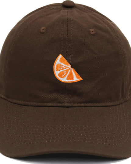 Orange Embroidered Baseball Cap Women's Cotton Soft Top