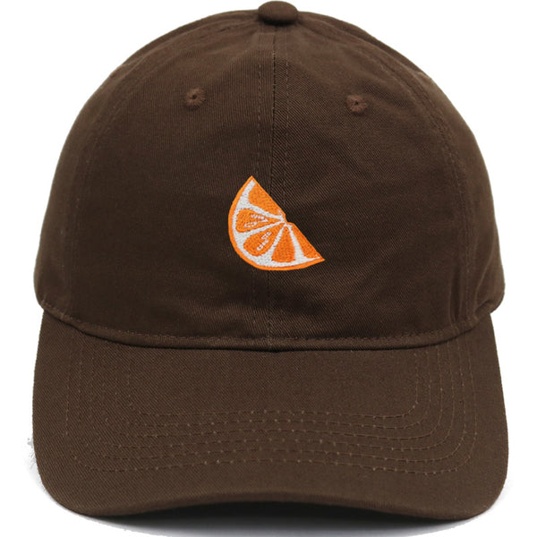 Orange Embroidered Baseball Cap Women's Cotton Soft Top