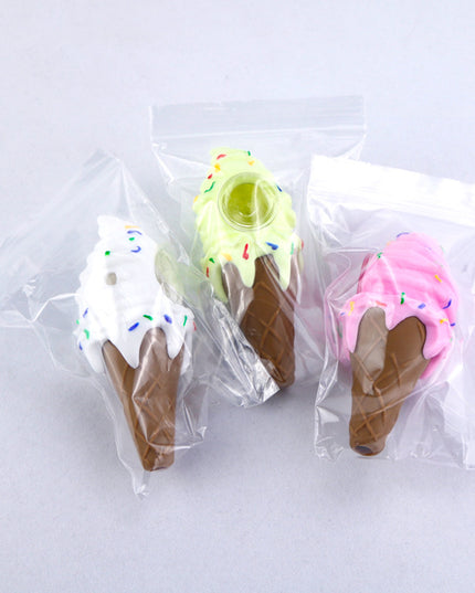 Ice Cream Pipe, Glass Bowl Pipe, Silicone Pipe