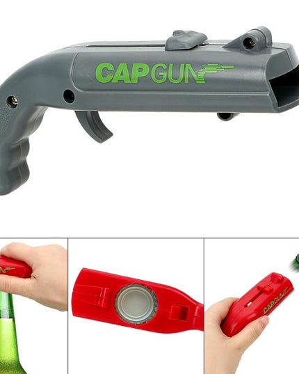 Can Openers Spring Catapult Launcher Gun Shape Bar Tool Drink Opening Shooter Beer Bottle Opener Creative