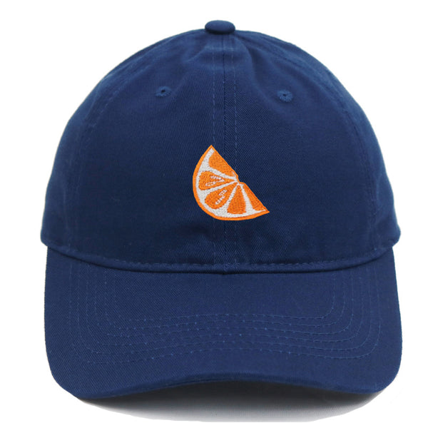 Orange Embroidered Baseball Cap Women's Cotton Soft Top