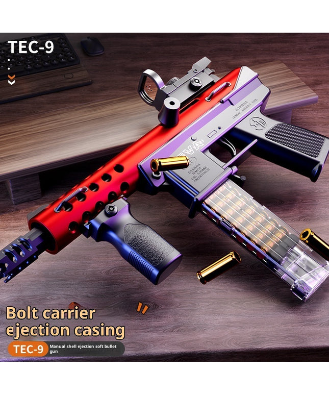 TEC-9 Soft Bullet Gun Manual Shell Throwing Submachine Gun Model