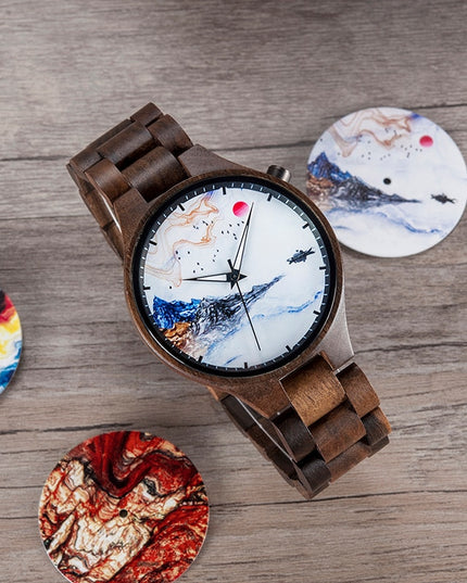 Wooden watch literary men's watch