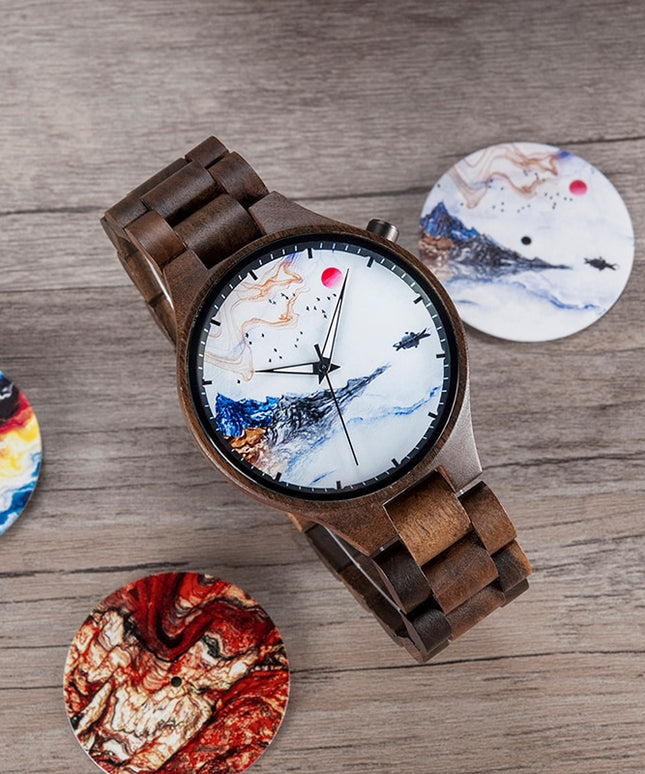 Wooden watch literary men's watch