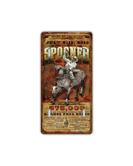 Western cowboy vintage tin painting