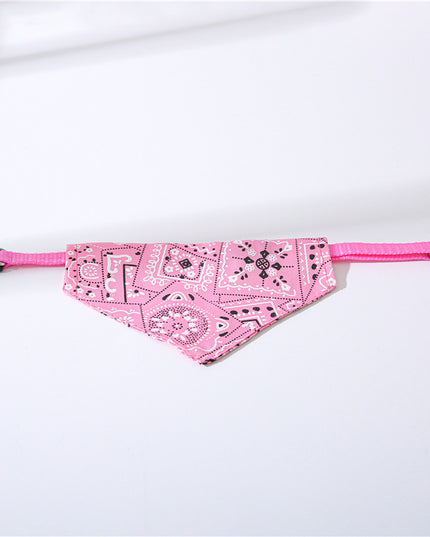 Adjustable Collar For Pet Triangle Print Saliva Towel
