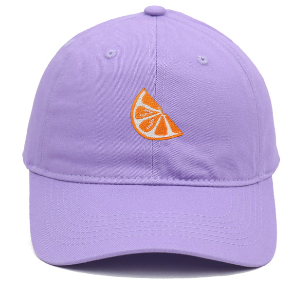 Orange Embroidered Baseball Cap Women's Cotton Soft Top