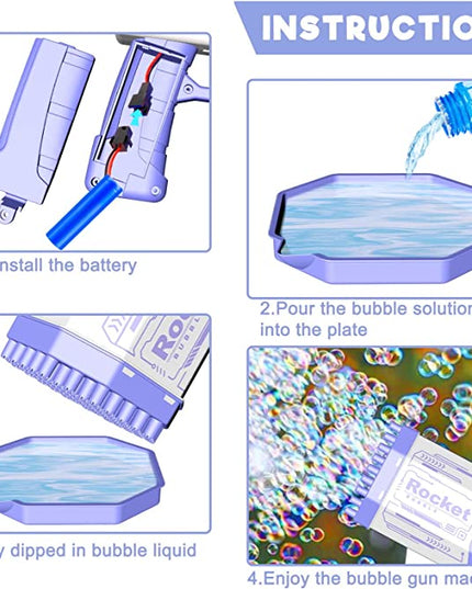Soap Bubble Gun Machine with 69 Holes