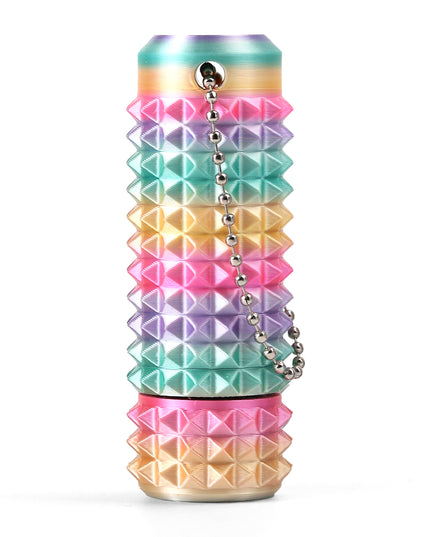 2RD GEN Stress Relief Fidget Keychain 28g --Thick Spike Blue-Green Grip, Rotatable Bearing For Focus & Palm Massage,