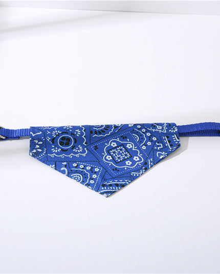 Adjustable Collar For Pet Triangle Print Saliva Towel