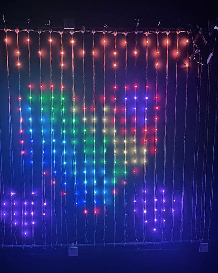 Smart LED RGB Curtain String Lights Bluetooth APP Control Christmas Fairy Light Garland DIY Picture Display Party Wedding Decor
