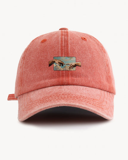 Water-washed Vintage Baseball Cap With A Wide Brim