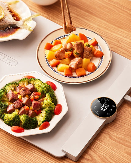 Silicone Flexible Foldable Warm Chopping Board Food Insulation Board Hot Food Treasure Storage Digital Display Insulation Chopping Board