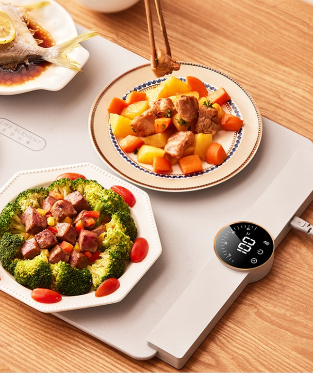 Silicone Flexible Foldable Warm Chopping Board Food Insulation Board Hot Food Treasure Storage Digital Display Insulation Chopping Board