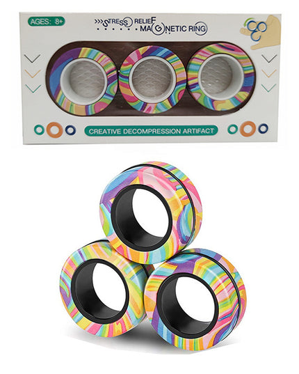 Camouflage Moonlight Magnetic Fingertip Spinning Top Decompression Toy Set