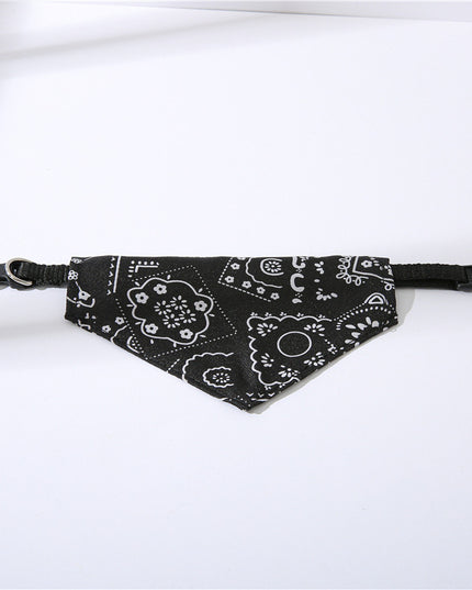 Adjustable Collar For Pet Triangle Print Saliva Towel