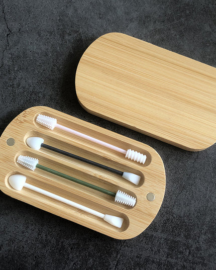 4-pack Biodegradab Bamboo Cotton Buds Reusable Ear Swab