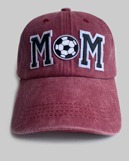 Retro Simple Football Mom Letter Embroidered Baseball Cap