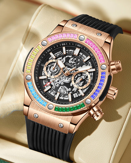 Men's Fashionable All-match Waterproof Multi-functional Quartz Watch