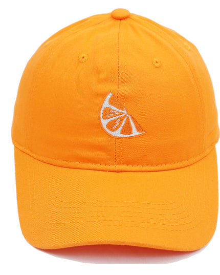 Orange Embroidered Baseball Cap Women's Cotton Soft Top