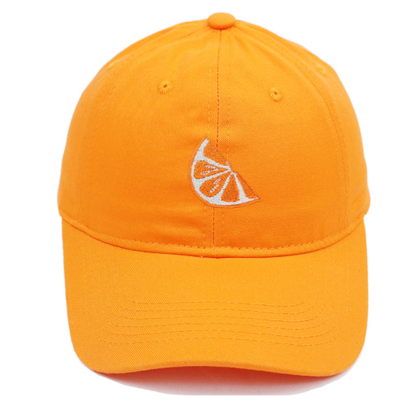 Orange Embroidered Baseball Cap Women's Cotton Soft Top