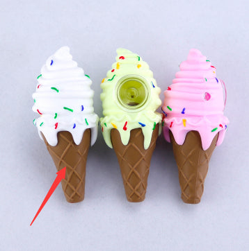 Ice Cream Pipe, Glass Bowl Pipe, Silicone Pipe
