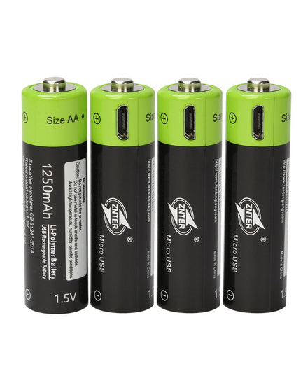No.5 USB Rechargeable Lithium Battery 1.5V Four Sections  One Drag Four Charging Cable Set