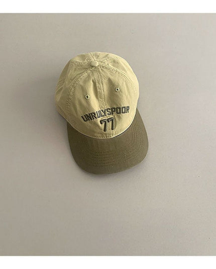 Stylish Casual Soft-crown Color-block Baseball Cap For Kids