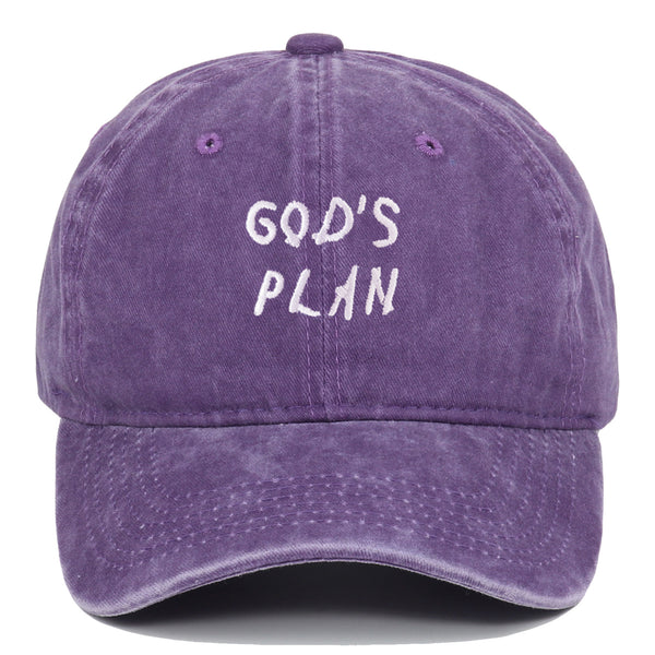 GODS PLAN Embroidered Baseball Cap Pure Cotton Washed