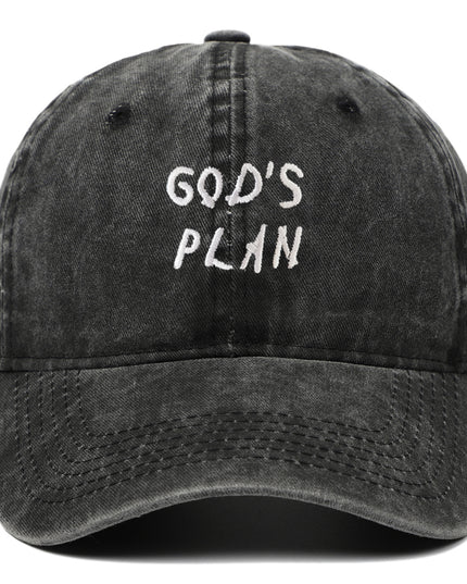 GODS PLAN Embroidered Baseball Cap Pure Cotton Washed