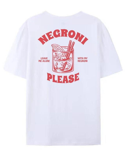 Negroni Please Graphic T-Shirts Vintage Streetwear Women Cut