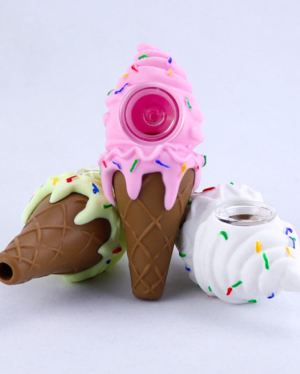 Ice Cream Pipe, Glass Bowl Pipe, Silicone Pipe