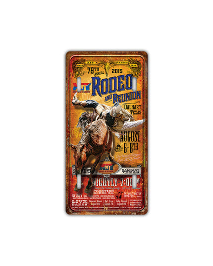 Western cowboy vintage tin painting