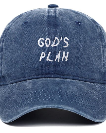 GODS PLAN Embroidered Baseball Cap Pure Cotton Washed