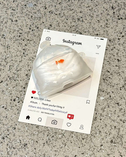 White Transparent Garbage Bag Goldfish Pendant Bluetooth Earbuds Case