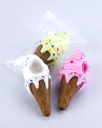 Ice Cream Pipe, Glass Bowl Pipe, Silicone Pipe