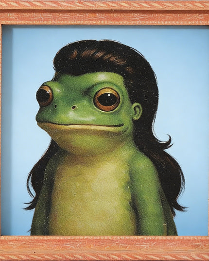 Fun And Quirky Frog-print Wooden Photo Frame Fridge Magnet