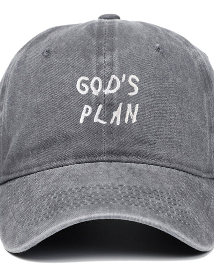 GODS PLAN Embroidered Baseball Cap Pure Cotton Washed