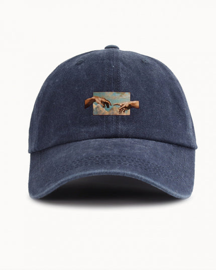 Water-washed Vintage Baseball Cap With A Wide Brim