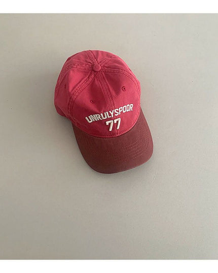 Stylish Casual Soft-crown Color-block Baseball Cap For Kids