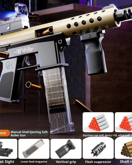 TEC-9 Soft Bullet Gun Manual Shell Throwing Submachine Gun Model