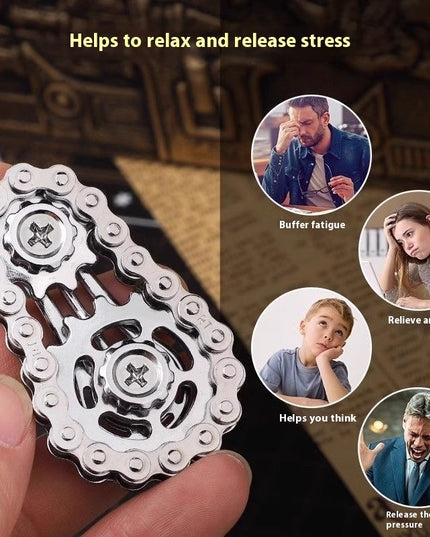 Big And Small Gear Chain Fingertip Gyro Decompression Toy