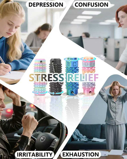 2RD GEN Stress Relief Fidget Keychain 28g --Thick Spike Blue-Green Grip, Rotatable Bearing For Focus & Palm Massage,