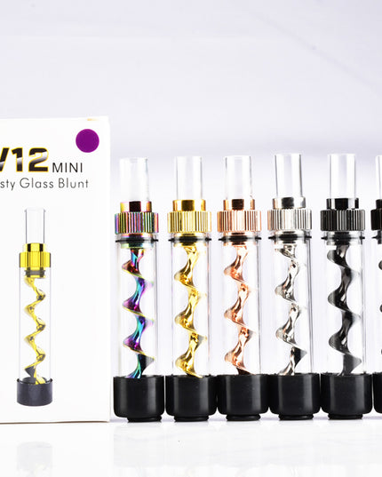 Spiral Pipe Atomizer Mini Pipe Glass Twisty Blunt Dry Herb