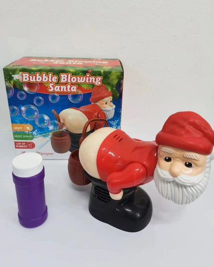 Electric Santa Claus Bubbles Machine Blowing Bubbles Music Light Entertainment Toy Prank Funny Ornament Christmas Gifts Christmas Decorations