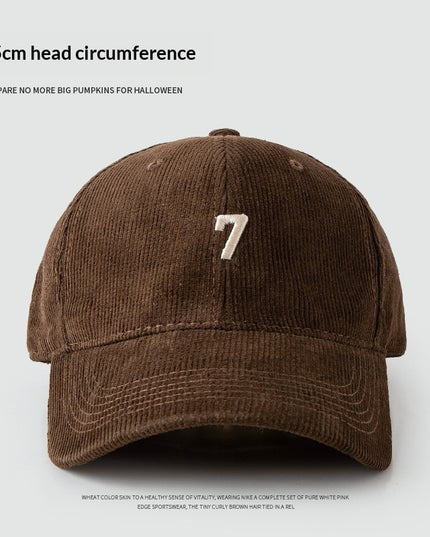 Mens Wide-Brim Corduroy Baseball Cap Stylish And Versatile