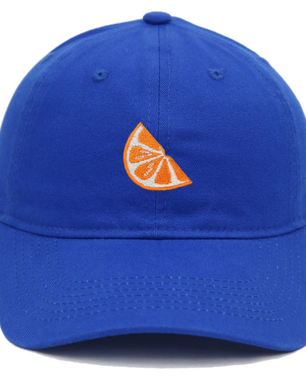 Orange Embroidered Baseball Cap Women's Cotton Soft Top