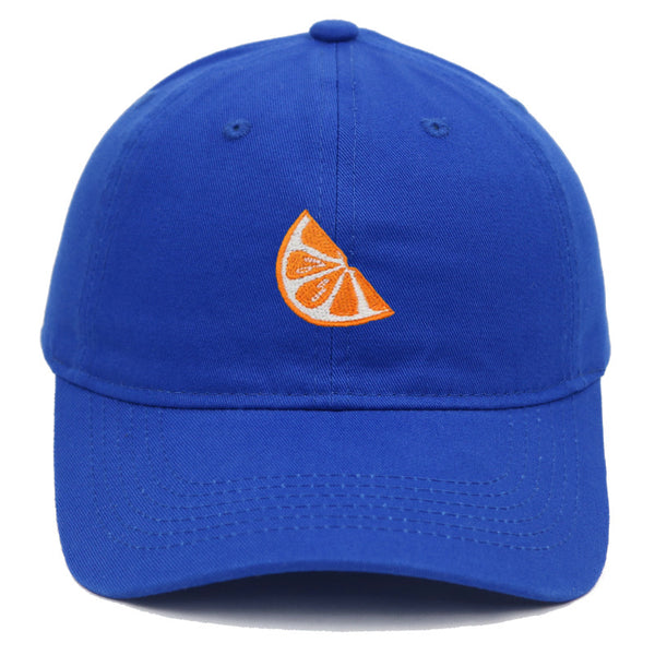 Orange Embroidered Baseball Cap Women's Cotton Soft Top