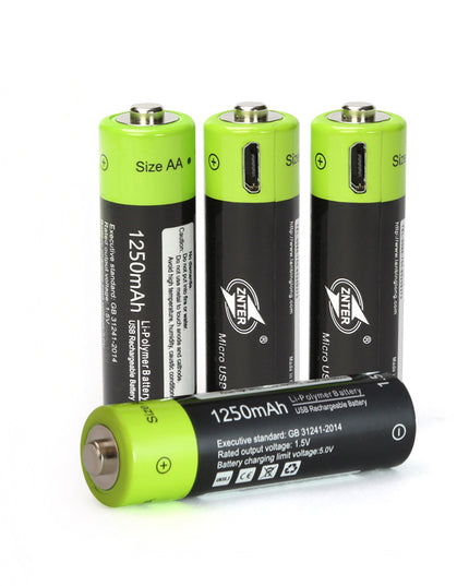 No.5 USB Rechargeable Lithium Battery 1.5V Four Sections  One Drag Four Charging Cable Set